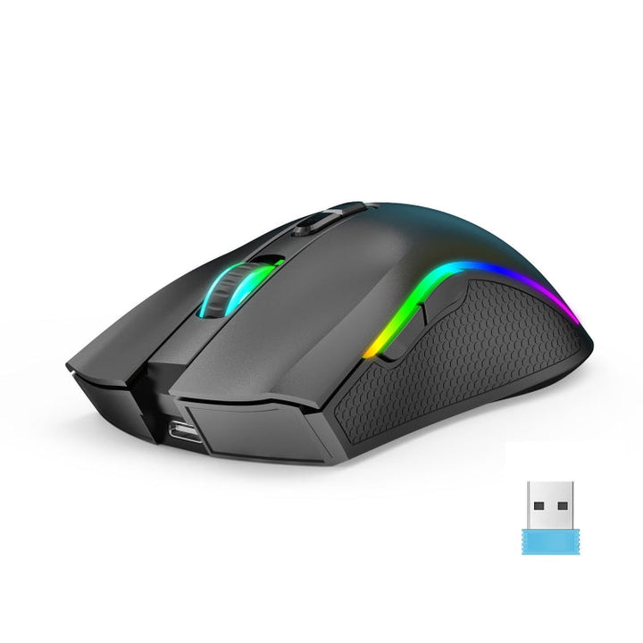 Lisslune | HXSJ T69 4800DPI RGB 2.4GHz Wireless Mouse (Black)