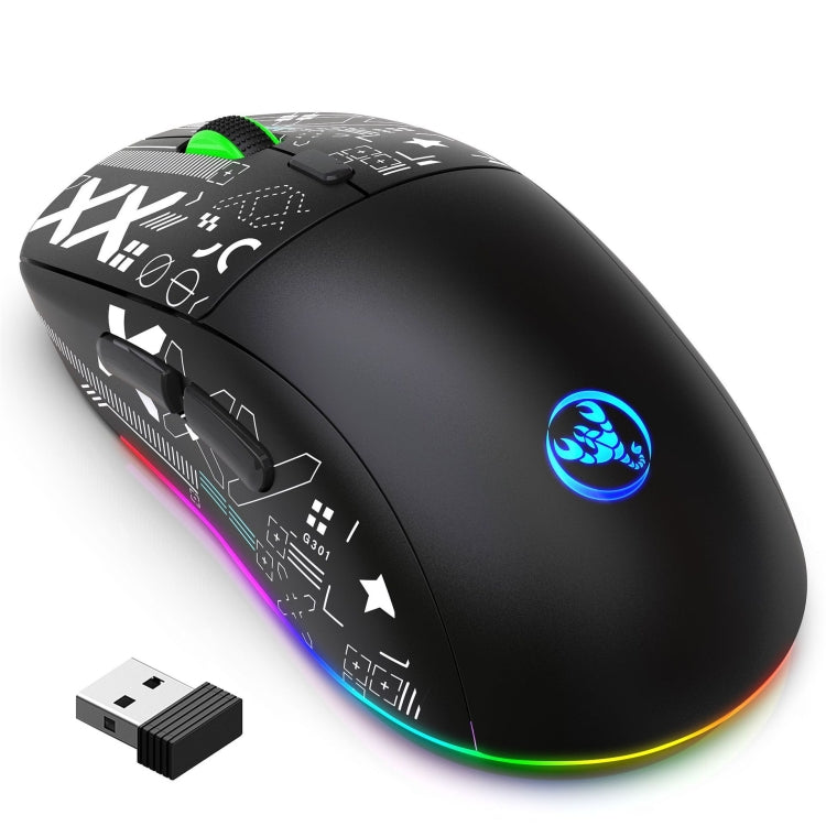 Lisslune | HXSJ T90 RGB Light Three-Mode Wireless Gaming Mouse (Black)
