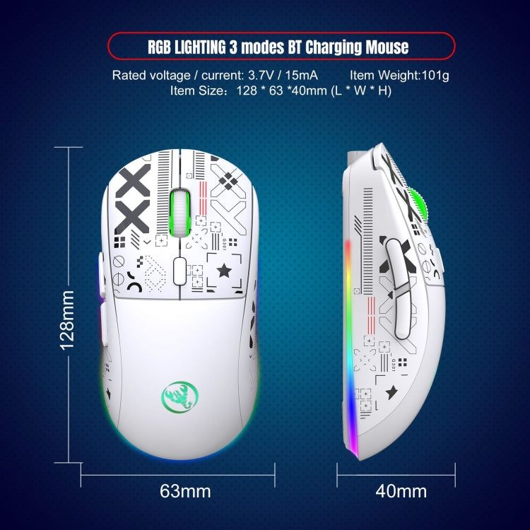 Lisslune | HXSJ T90 RGB Light Three-Mode Wireless Gaming Mouse (Black)