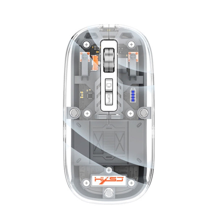 Lisslune | HXSJ T900 Transparent Magnet Three-Mode Wireless Gaming Mouse (Gray)