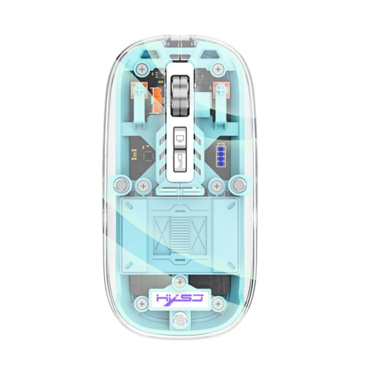 Lisslune | HXSJ T900 Transparent Magnet Three-Mode Wireless Gaming Mouse (Blue)