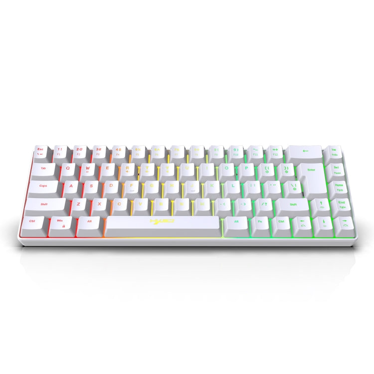 Lisslune | HXSJ V200 Wired RGB Backlit Mechanical Keyboard 68 Keys Caps, Cable Length: 1.7m (White)