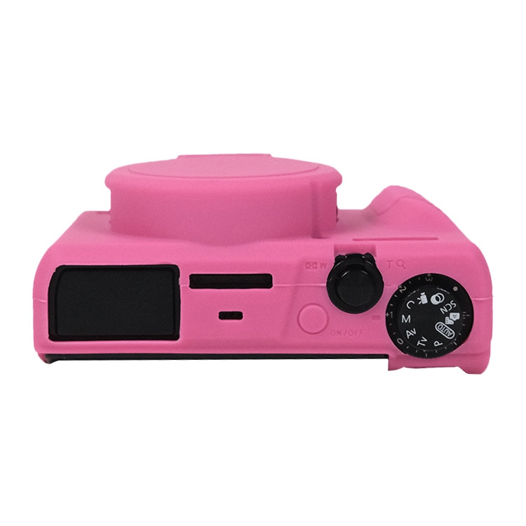 Lisslune | For Canon PowerShot G7 X Mark III / G7X3 Soft Silicone Protective Case with Lens Cap (Rose Red)
