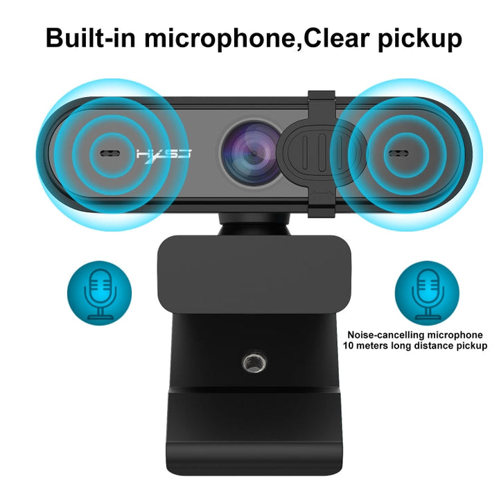 Lisslune | HXSJ S6 HD 1080P 95 Degree Wide Angle High Resolution Computer Camera with Microphone (Black)