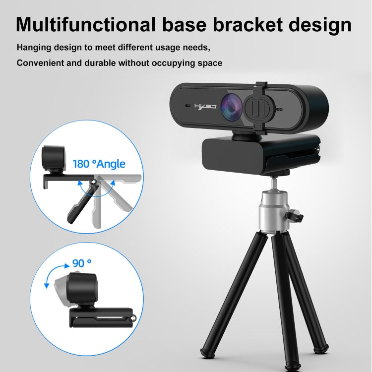 Lisslune | HXSJ S6 HD 1080P 95 Degree Wide Angle High Resolution Computer Camera with Microphone (Black)