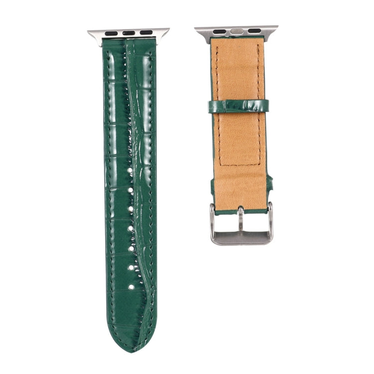 Lisslune | For Apple Watch Series 8&7 41mm / SE 2&6&SE&5&4 40mm / 3&2&1 38mm Crocodile Leather Strap (Green)