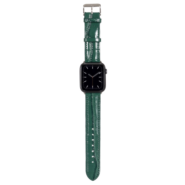 Lisslune | For Apple Watch Series 8&7 41mm / SE 2&6&SE&5&4 40mm / 3&2&1 38mm Crocodile Leather Strap (Green)