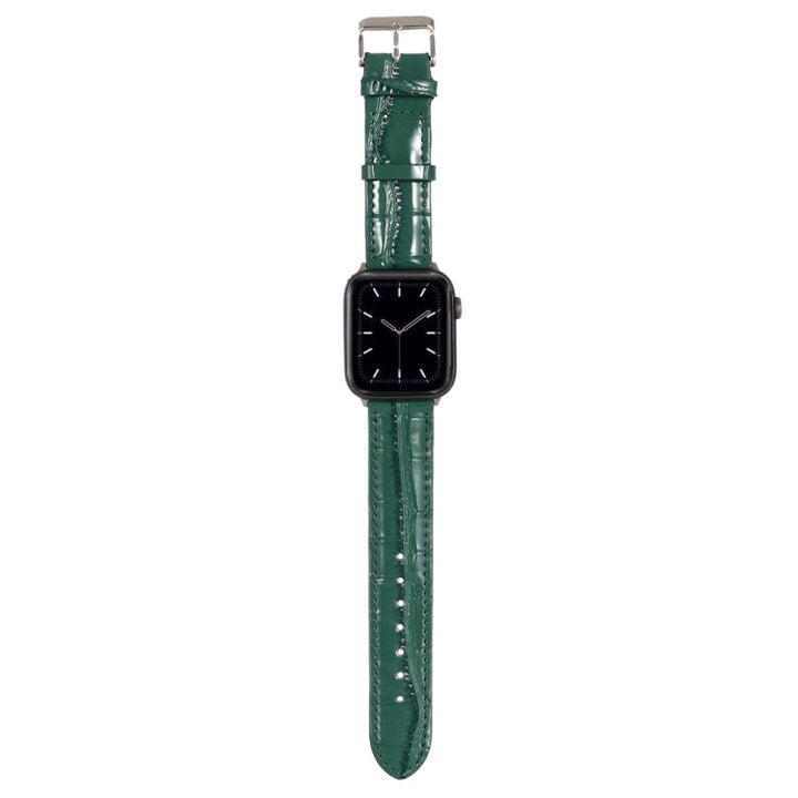 Lisslune | For Apple Watch Series 8&7 41mm / SE 2&6&SE&5&4 40mm / 3&2&1 38mm Crocodile Leather Strap (Green)