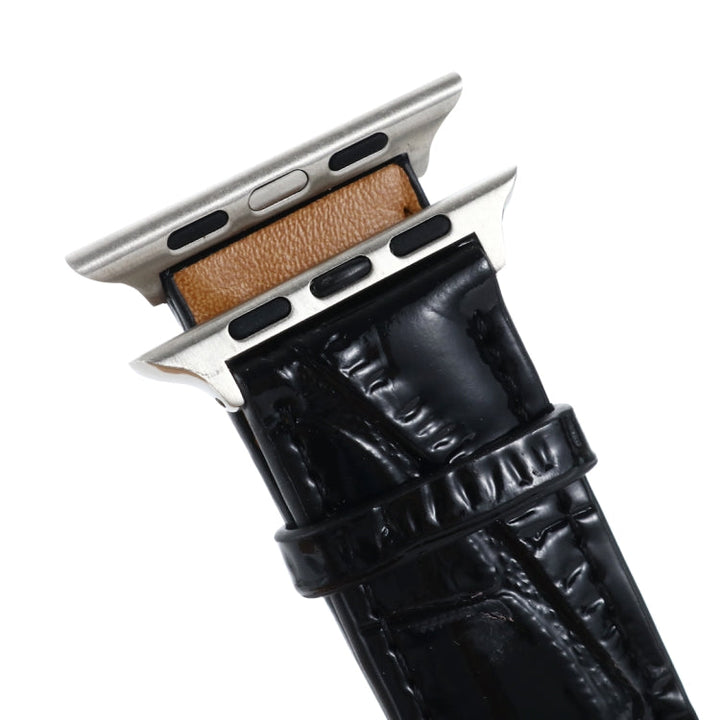 Lisslune | For Apple Watch Series 8&7 41mm / SE 2&6&SE&5&4 40mm / 3&2&1 38mm Crocodile texture Leather Wristband (Blue)
