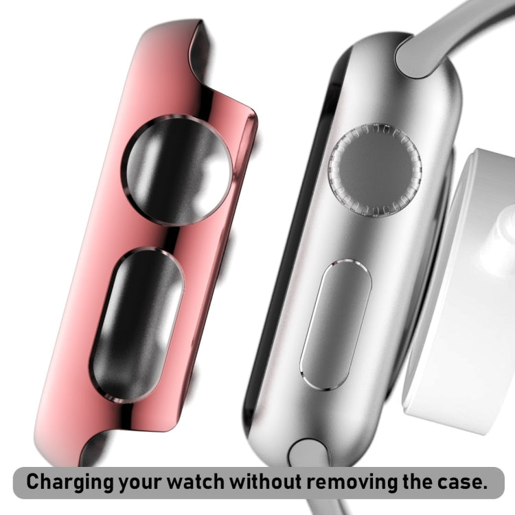 Lisslune | For Apple Watch Series 3 & 2 & 1 38mm Full Coverage Plating Glass Case (Pink)