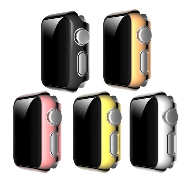 Lisslune | For Apple Watch Series 3 & 2 & 1 38mm Full Coverage Plating Glass Case (Pink)