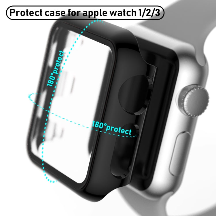 Lisslune | For Apple Watch Series 3 & 2 & 1 38mm Full Protection Plating Glass Case (Black)