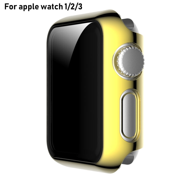 Lisslune | For Apple Watch Series 3 & 2 & 1 38mm Full View Plating Glass Case (Gold)