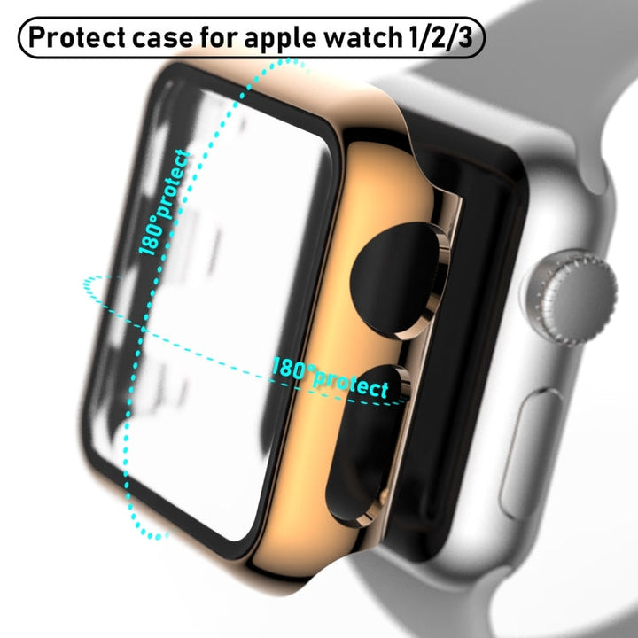 Lisslune | For Apple Watch Series 3 & 2 & 1 38mm Full Protection Coating Glass Case (Rose Gold)