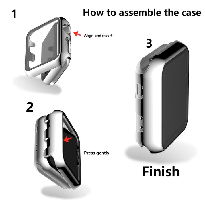 Lisslune | For Apple Watch Series 3 & 2 & 1 38mm Full Protection Coating Glass Case (Rose Gold)