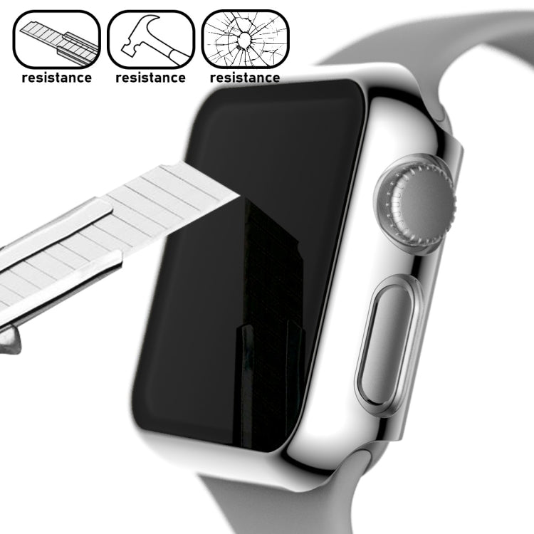 Lisslune | For Apple Watch Series 3 & 2 & 1 38mm Full Glass Plate Glass Case (Silver)