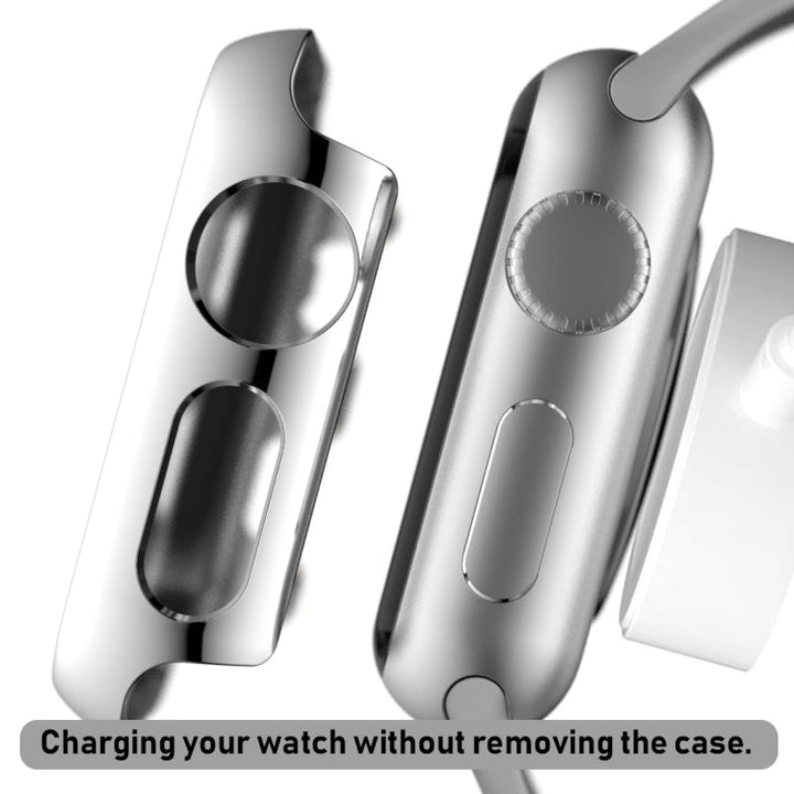 Lisslune | For Apple Watch Series 3 & 2 & 1 38mm Full Glass Plate Glass Case (Silver)