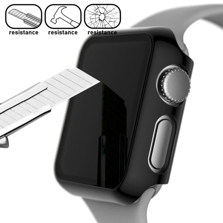 Lisslune | For Apple Watch Series 3 & 2 & 1 42mm Full Decoration Coating Glass Case (Black)