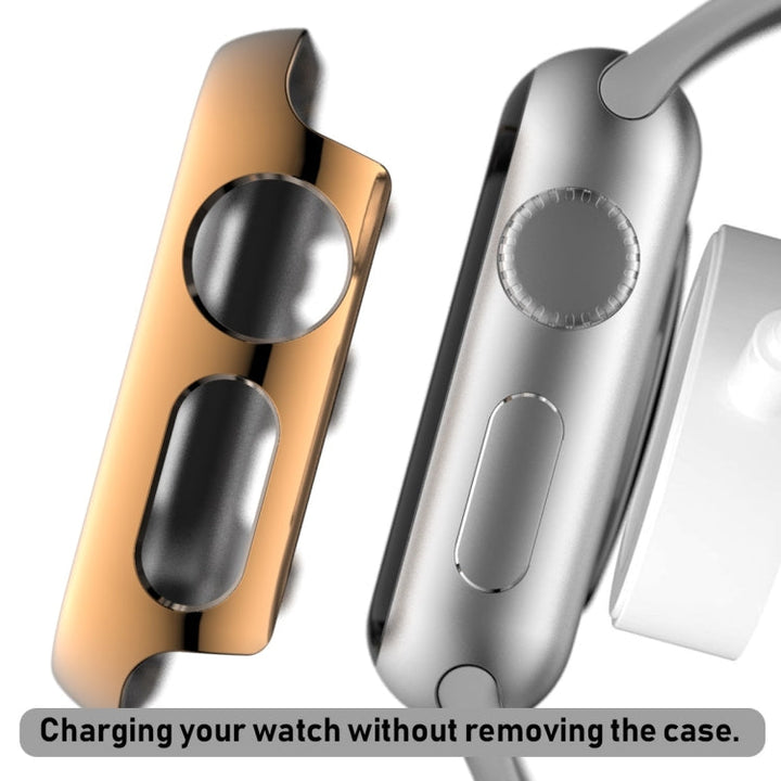 Lisslune | For Apple Watch Series 3 & 2 & 1 42mm Full Coverage PlatingGlass Case (Rose Gold)