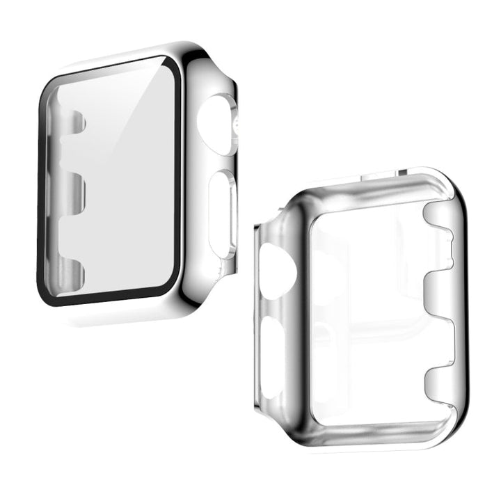 Lisslune | For Apple Watch Series 3 & 2 & 1 42mm Full View Plating Glass Case (Silver)