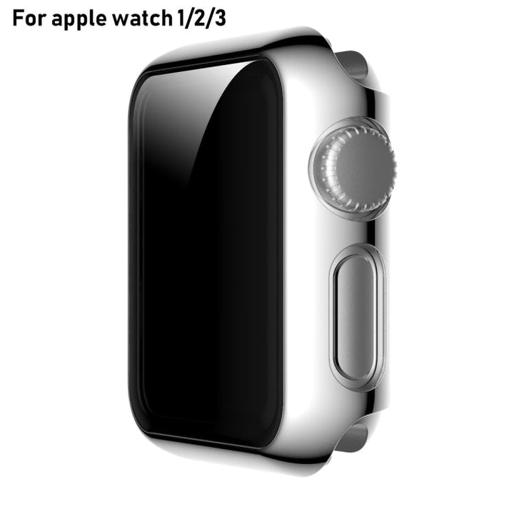 Lisslune | For Apple Watch Series 3 & 2 & 1 42mm Full View Plating Glass Case (Silver)