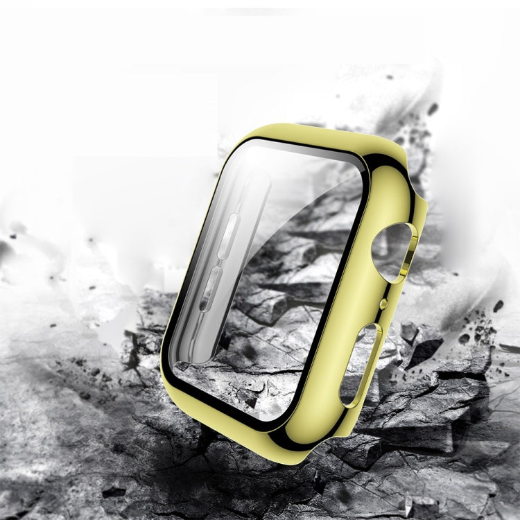 Lisslune | For Apple Watch Series 3 & 2 & 1 38mm Electroplated PC Case + Tempered Film Integrated Protective Case (Gold)