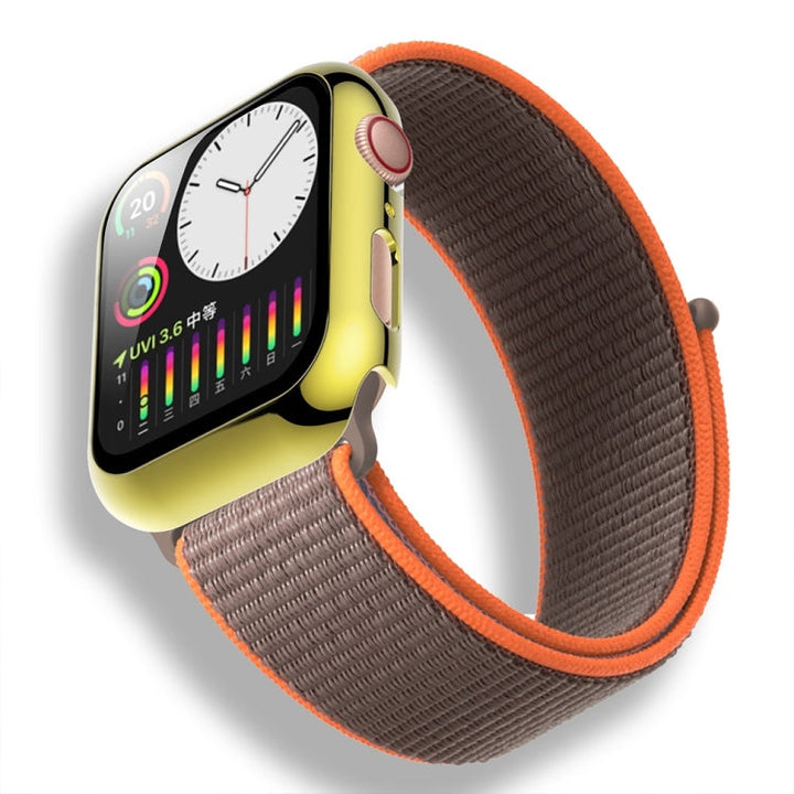 Lisslune | For Apple Watch Series 3 & 2 & 1 38mm Electroplated PC Case + Tempered Film Integrated Protective Case (Gold)