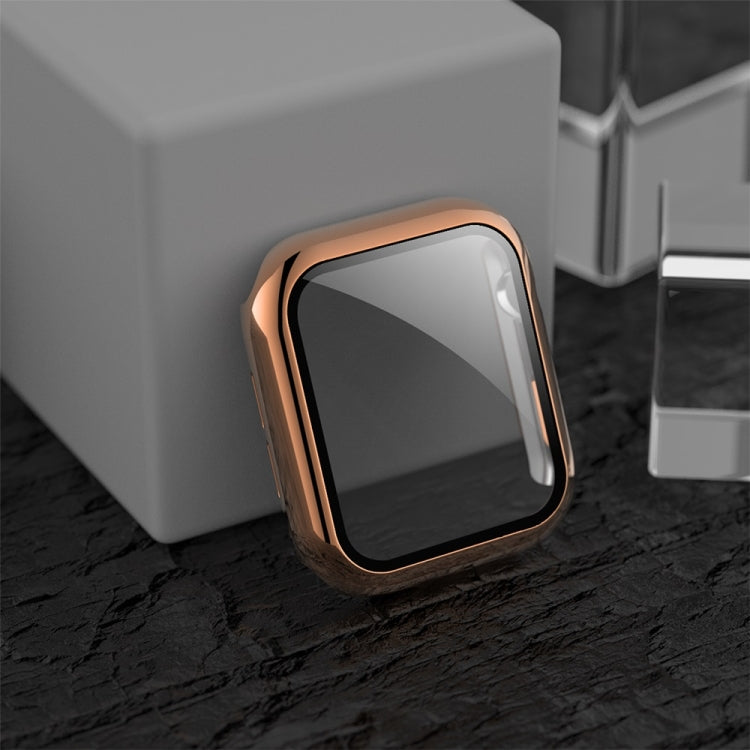 Lisslune | For Apple Watch Series 3 & 2 & 1 38mm electroplated PC case + tempered film integrated protective cover (Rose Gold)