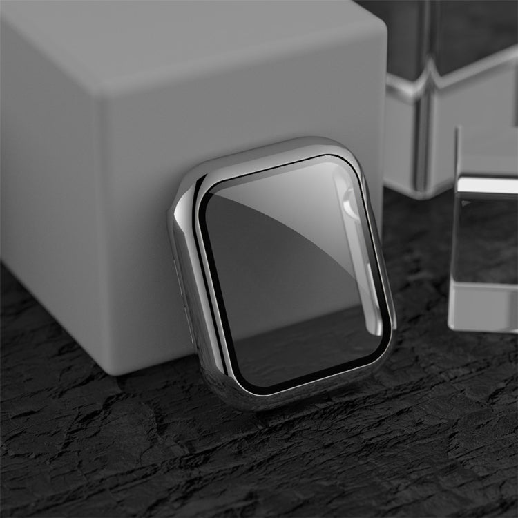Lisslune | For Apple Watch Series 3 & 2 & 1 38mm electroplated PC case + tempered film integrated protective case (Silver)