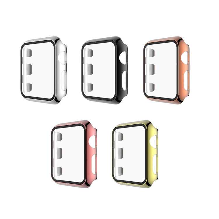 Lisslune | For Apple Watch Series 3 & 2 & 1 38mm electroplated PC case + tempered film integrated protective case (Silver)