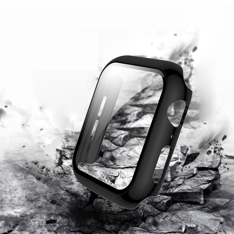 Lisslune | For Apple Watch Series 3 & 2 & 1 42mm electroplated PC case + tempered film integrated protective cover (Black)