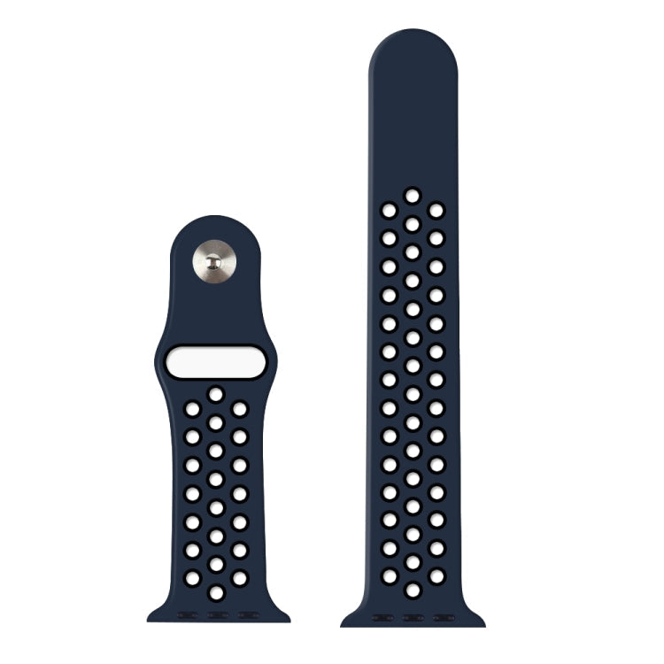 Lisslune | For Apple Watch Series 8&7 41mm / SE 2&6&SE&5&4 40mm / 3&2&1 38mm Sport Silicone Watch Strap Standard Edition (Blue Black)