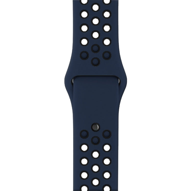 Lisslune | For Apple Watch Series 8&7 41mm / SE 2&6&SE&5&4 40mm / 3&2&1 38mm Sport Silicone Watch Strap Standard Edition (Blue Black)