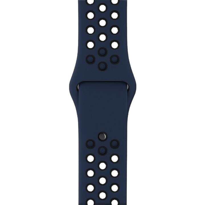 Lisslune | For Apple Watch Series 8&7 41mm / SE 2&6&SE&5&4 40mm / 3&2&1 38mm Sport Silicone Watch Strap Standard Edition (Blue Black)