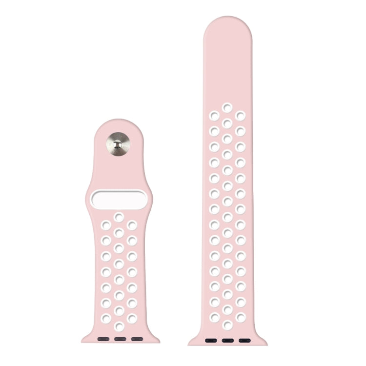 Lisslune | For Apple Watch Series 8&7 41mm / SE 2&6&SE&5&4 40mm / 3&2&1 38mm Sport Silicone Watch Band Standard Edition (Pink White)