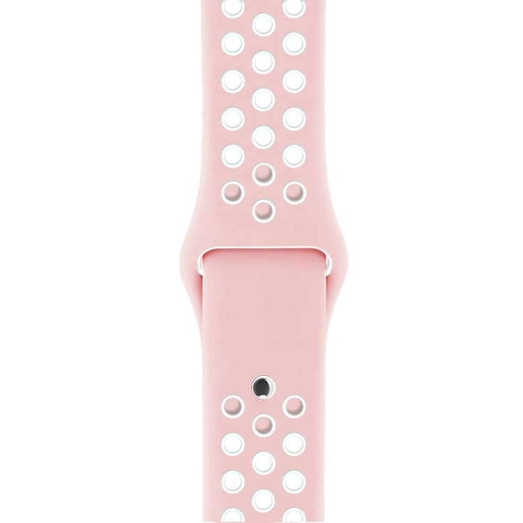 Lisslune | For Apple Watch Series 8&7 41mm / SE 2&6&SE&5&4 40mm / 3&2&1 38mm Sport Silicone Watch Band Standard Edition (Pink White)