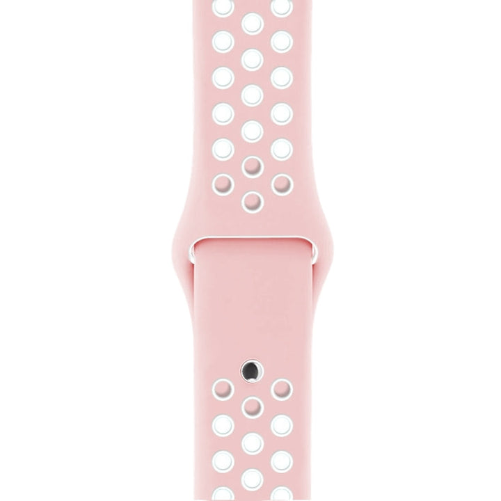 Lisslune | For Apple Watch Series 8&7 41mm / SE 2&6&SE&5&4 40mm / 3&2&1 38mm Sport Silicone Watch Band Standard Edition (Pink White)