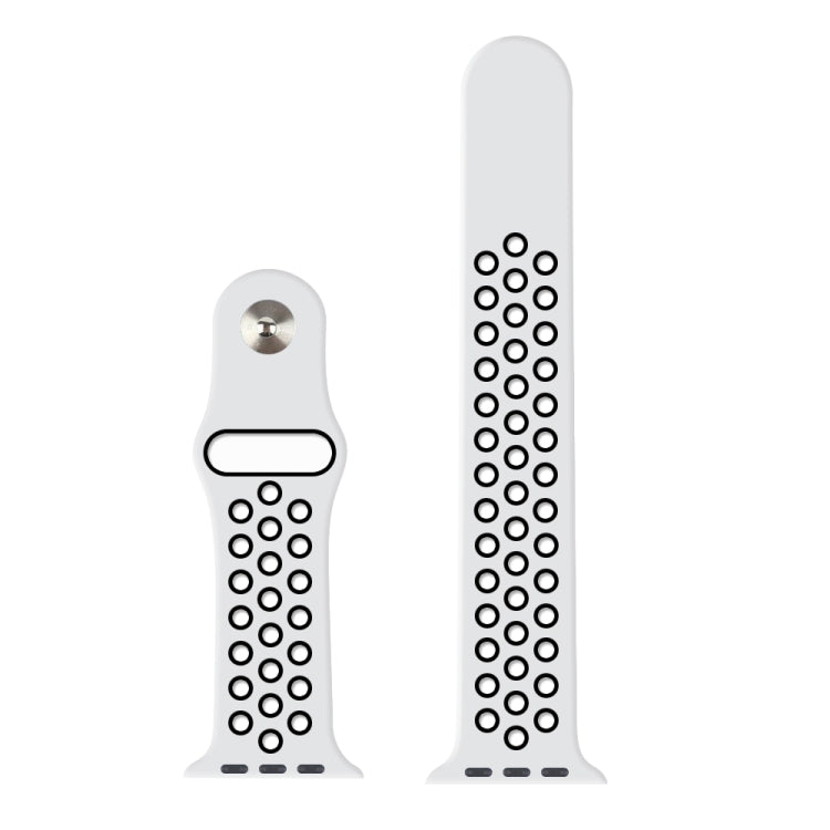 Lisslune | For Apple Watch Series 8&7 41mm / SE 2&6&SE&5&4 40mm / 3&2&1 38mm Sport Silicone Band Standard Edition (White Black)