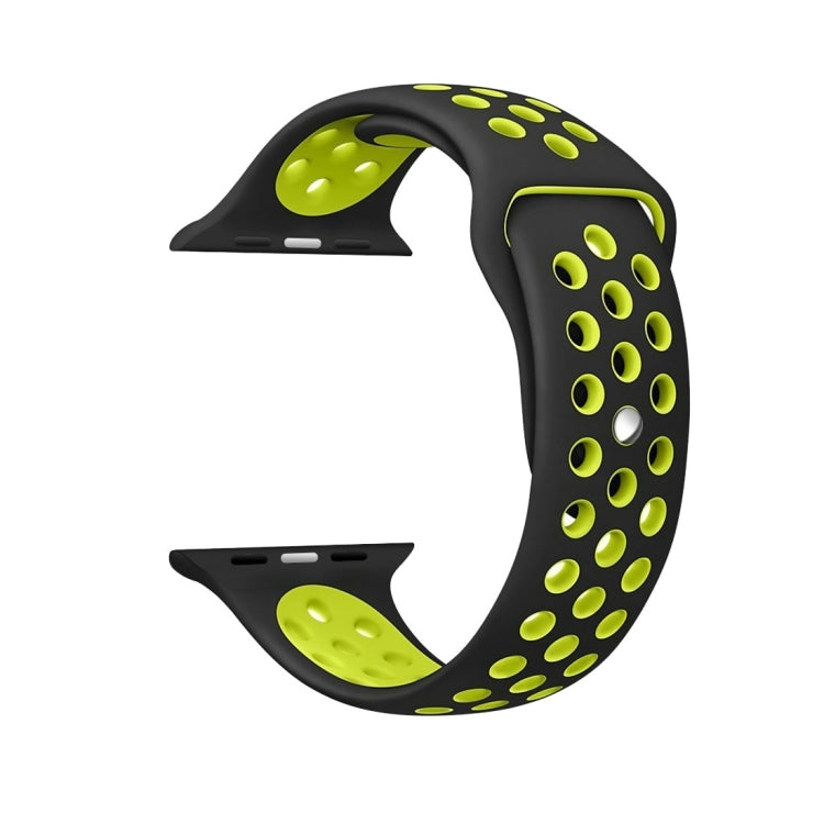 Lisslune | For Apple Watch Ultra 49mm / Series 8&7 45mm / SE 2&6&SE&5&4 44mm / 3&2&1 42mm Sport Silicone Strap Standard Edition (Black Yellow)