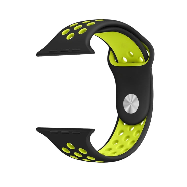 Lisslune | For Apple Watch Ultra 49mm / Series 8&7 45mm / SE 2&6&SE&5&4 44mm / 3&2&1 42mm Sport Silicone Strap Standard Edition (Black Yellow)