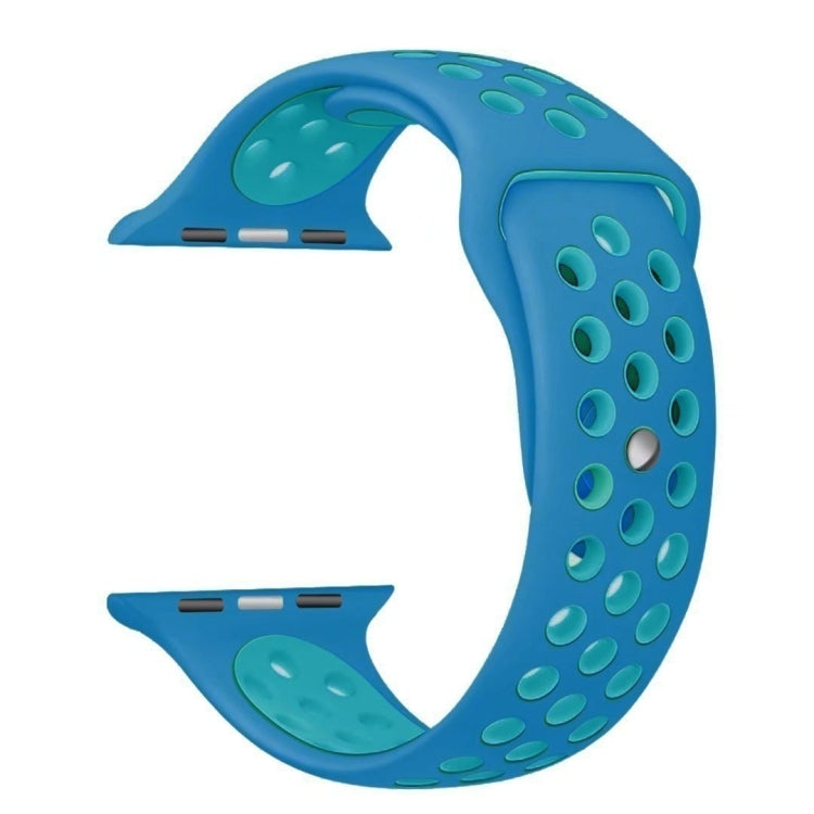 Lisslune | For Apple Watch Ultra 49mm & Watch Ultra 2 49mm / Series 9 & 8 & 7 45mm / SE 3 & SE 2 & 6 & SE & 5 & 4 44mm / 3 & 2 & 1 42mm Sport Silicone Watch Band Standard Edition (Blue)