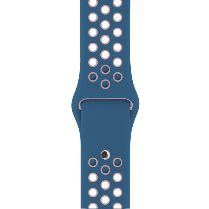 Lisslune | For Apple Watch Ultra 49mm & Watch Ultra 2 49mm / Series 9 & 8 & 7 45mm / SE 3 & SE 2 & 6 & SE & 5 & 4 44mm / 3 & 2 & 1 42mm Sport Silicone Watch Band Standard Edition (Blue Pink)