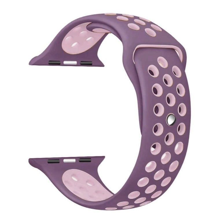 Lisslune | For Apple Watch Ultra 49mm&Watch Ultra 2 49mm / Series 9&8&7 45mm / SE 3&SE 2&6&SE&5&4 44mm / 3&2&1 42mm Sport Silicone Watch Band Standard Edition (Purple Pink)