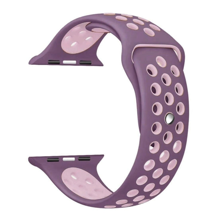 Lisslune | For Apple Watch Ultra 49mm&Watch Ultra 2 49mm / Series 9&8&7 45mm / SE 3&SE 2&6&SE&5&4 44mm / 3&2&1 42mm Sport Silicone Watch Band Standard Edition (Purple Pink)