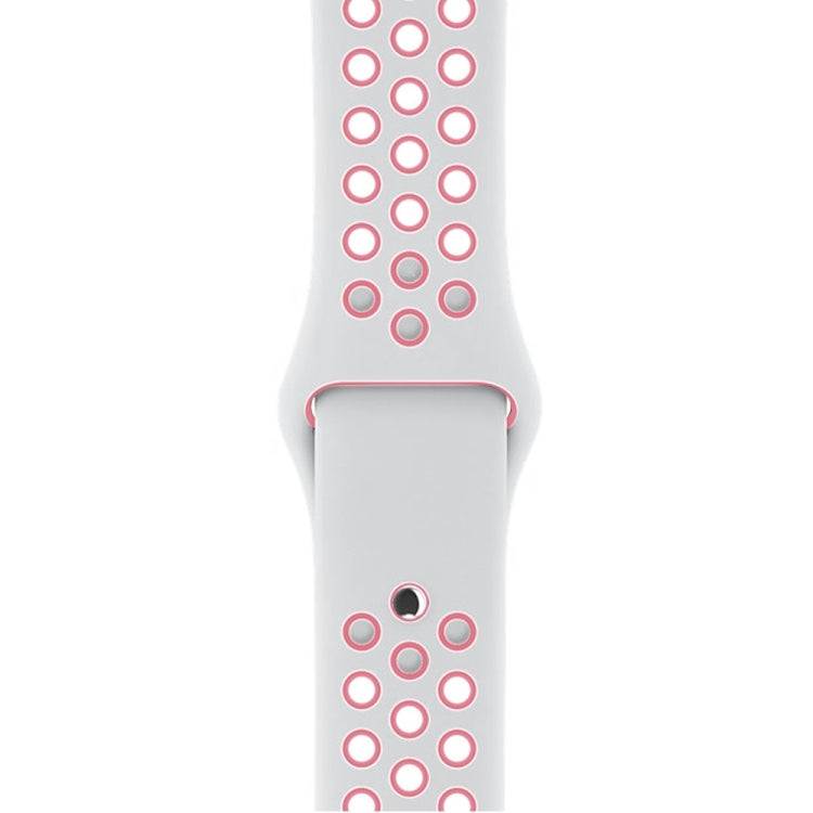 Lisslune | For Apple Watch Ultra 49mm / Series 8&7 45mm / SE 2&6&SE&5&4 44mm / 3&2&1 42mm Sport Silicone Watch Band Standard Edition (White Pink)
