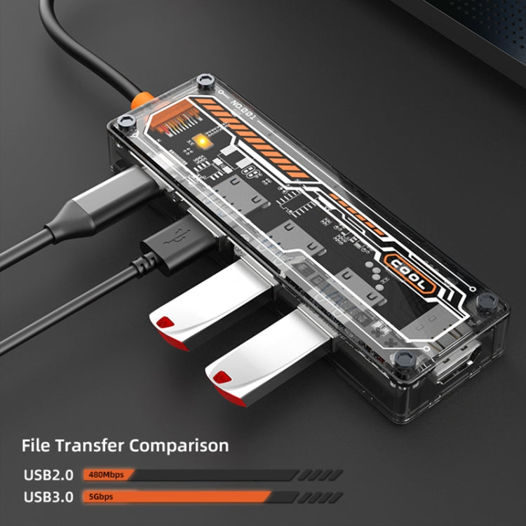 Lisslune | SW5H 5 in 1 Type-C to PD + USB3.0 + 2 x USB2.0 + HDMI HUB Docking Station (Gray)