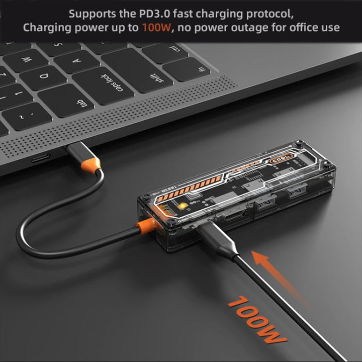 Lisslune | SW6V 6 in 1 Type-C to USB + HDMI + VGA + Audio 3.5 HUB Docking Station (Gray)