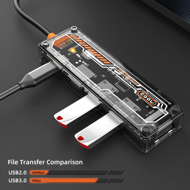 Lisslune | SW6V 6 in 1 Type-C to USB + HDMI + VGA + Audio 3.5 HUB Docking Station (Gray)