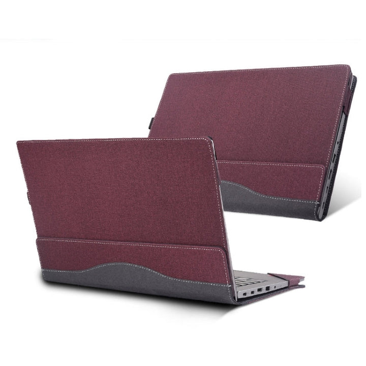 Lisslune | For Lenovo V14 G2 ALC / ITL / IJL Laptop Leather Impact-Resistant Protective Case (Wine Red)