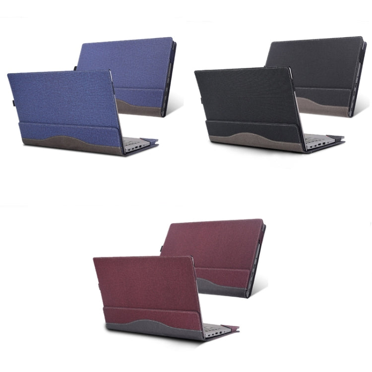 Lisslune | For Lenovo V14 G2 ALC / ITL / IJL Laptop Leather Impact-Resistant Protective Case (Wine Red)